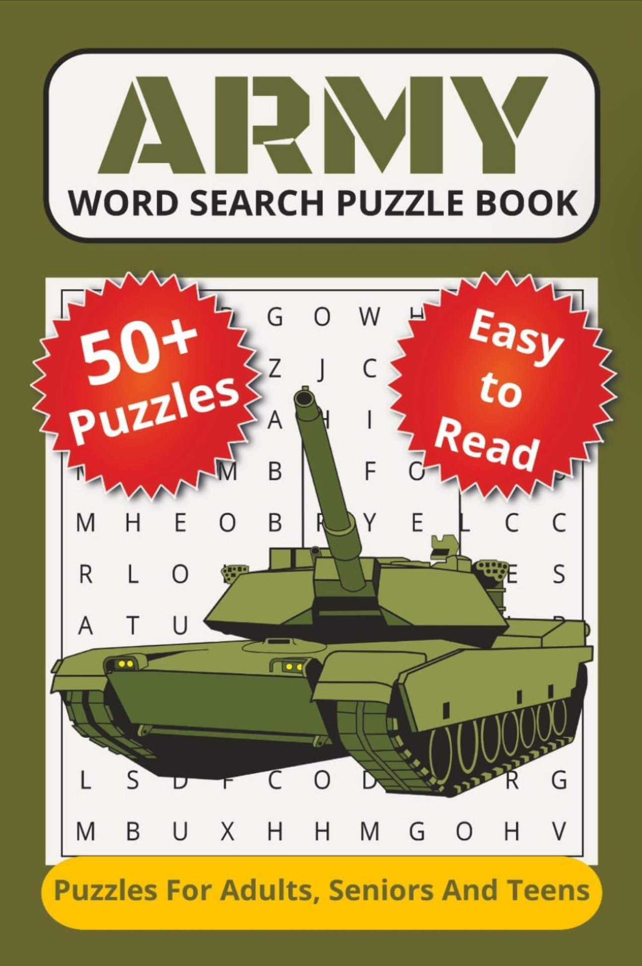 Army Word Search Puzzle Book, front cover