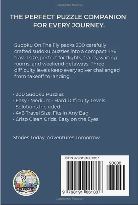 Sudoku On The Fly, back cover
