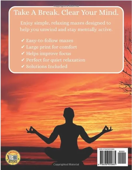 Maze Book for Adults and Seniors, back cover
